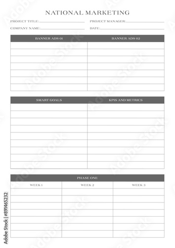 Marketing Planning Page Planner Sheets efficient way to organize & track their marketing activities