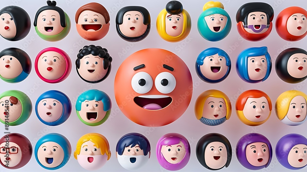 3d render, people avatar collection. Set of round stickers with cartoon character faces Portrait circles isolated on white background illustration vector concept 3d render, people avatar collection. Set of round stickers with cartoon character faces Portrait circles isolated on white background illustration vector concept
