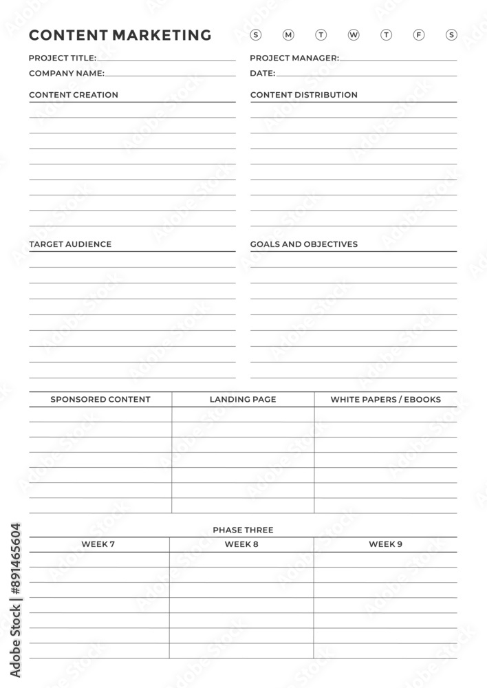 Marketing Planning Page Planner Sheets efficient way to organize & track their marketing activities Marketing Planning Page Planner Sheets efficient way to organize & track their marketing activities
