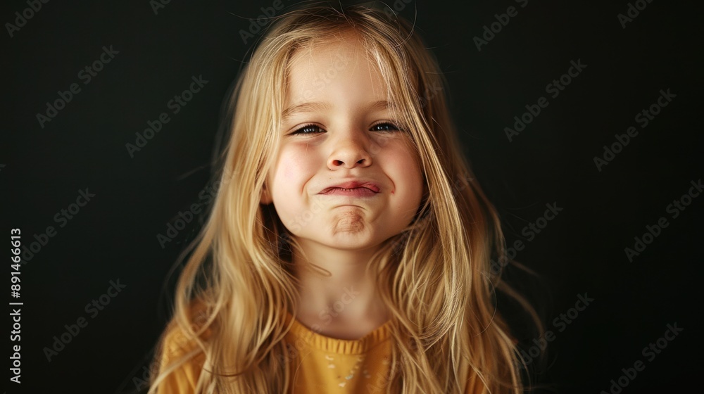 Portrait of a Young Girl with a Playful Expression Portrait of a Young Girl with a Playful Expression
