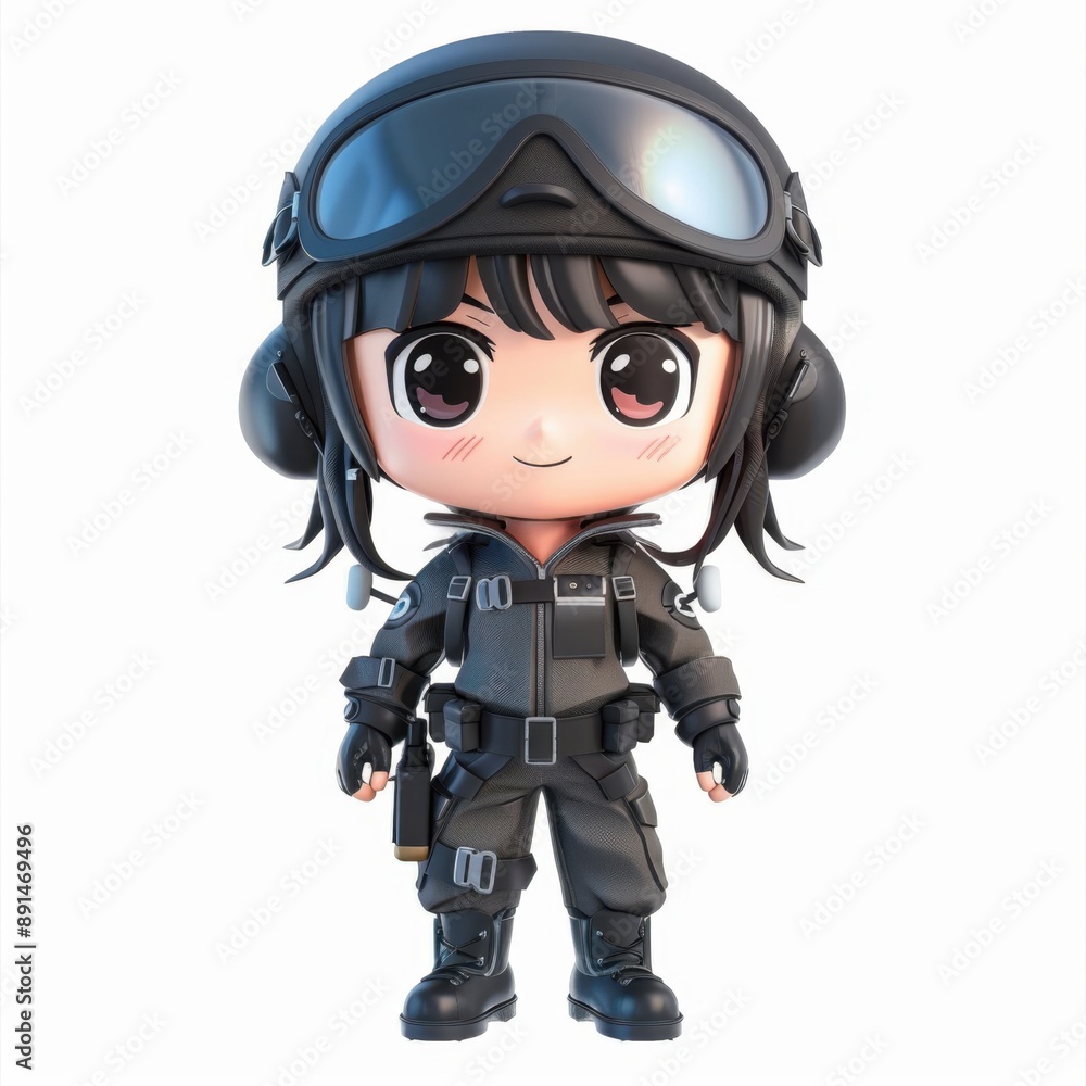 Chibi Girl in Pilot Suit Chibi Girl in Pilot Suit