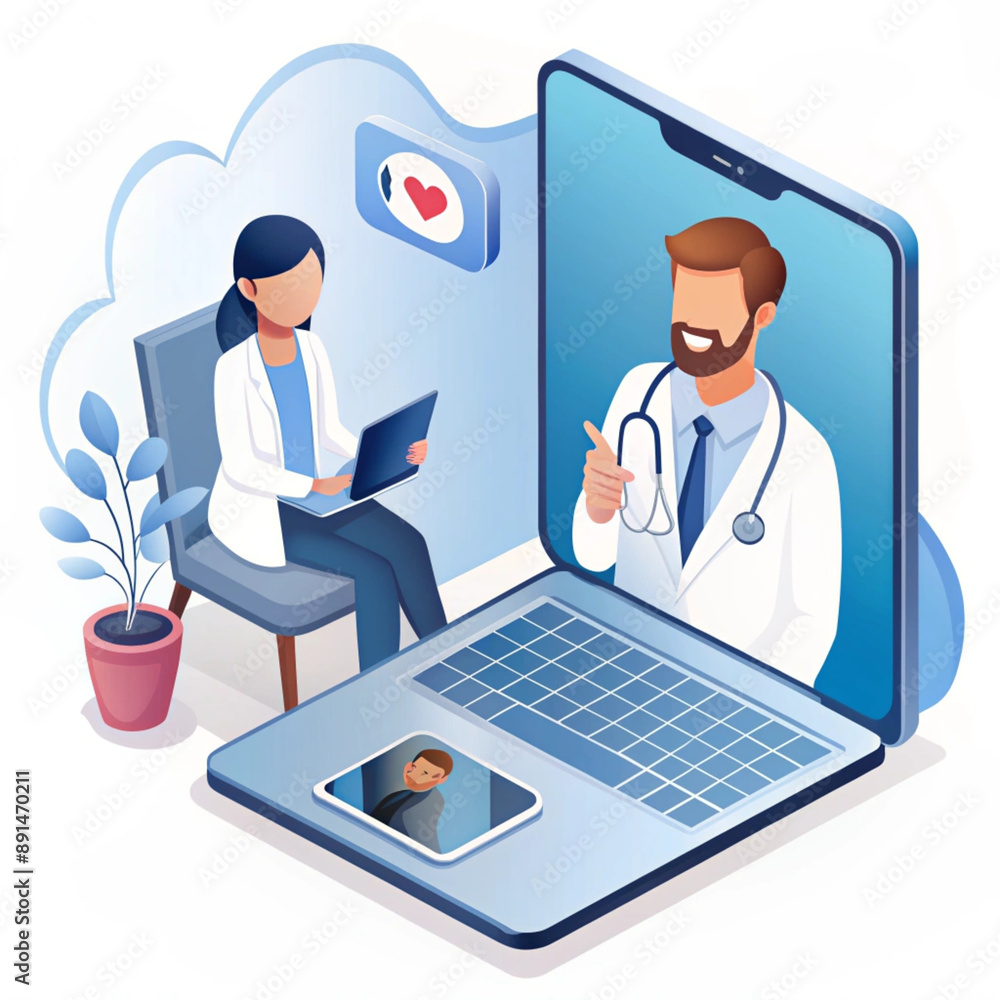 telehealth services remote medical consultation illustrations telehealth services remote medical consultation illustrations