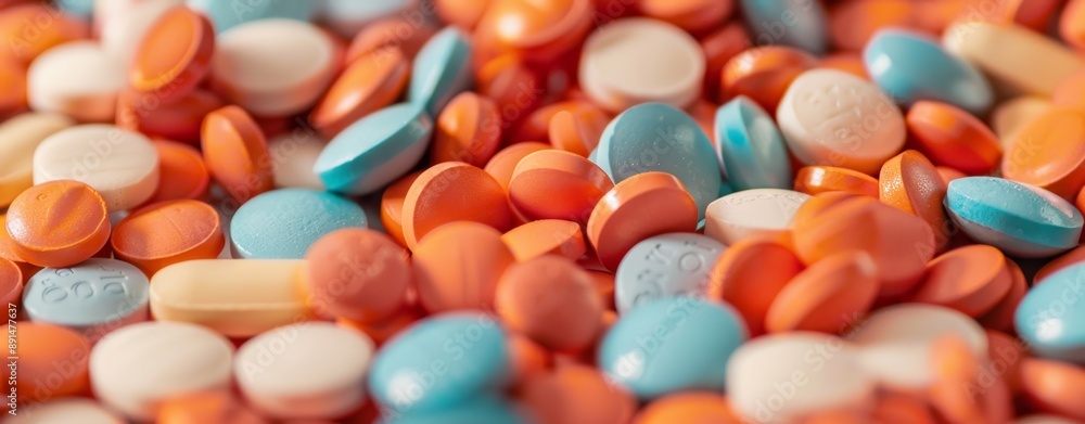 Close-Up of Colorful Pills and Half-Split Capsules Representing Diversity in Medical Treatment with Bright Lighting and Aerial Perspective for High-Resolution Detail Close-Up of Colorful Pills and Half-Split Capsules Representing Diversity in Medical Treatment with Bright Lighting and Aerial Perspective for High-Resolution Detail