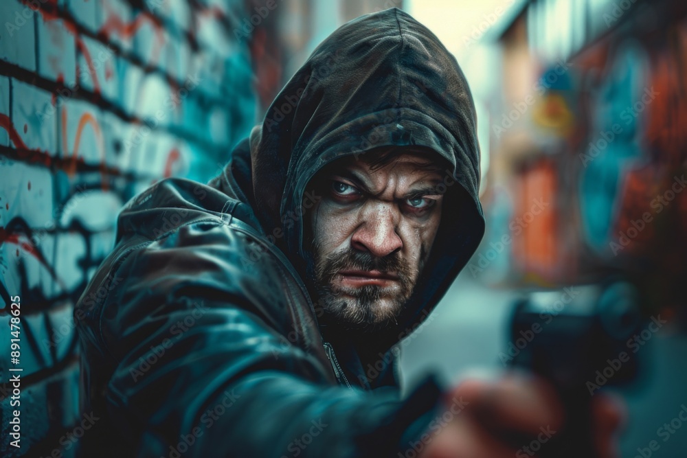 Man on the street. Social problem. Criminal gang, social criminal gang. Gangster, Angry Man on urban street. Dangerous aggressive man. Criminal city. Danger american district. Aggressive man Man on the street. Social problem. Criminal gang, social criminal gang. Gangster, Angry Man on urban street. Dangerous aggressive man. Criminal city. Danger american district. Aggressive man