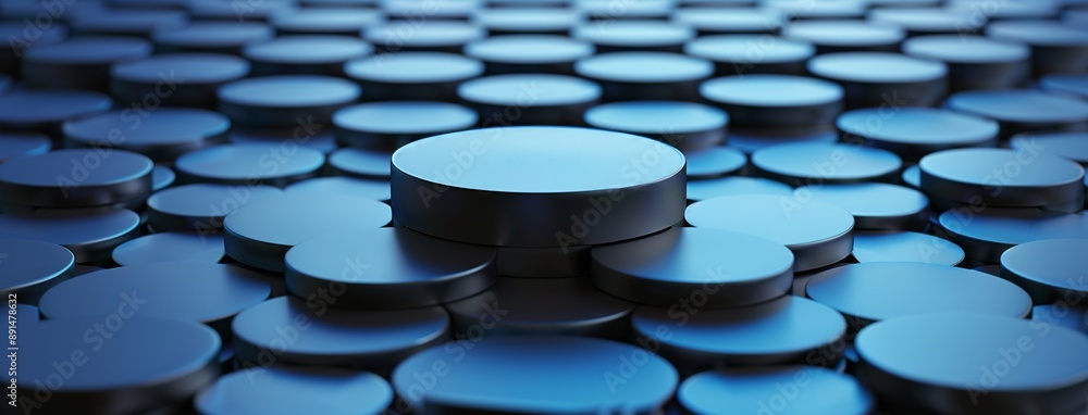 Fototapeta premium Abstract Blue Circles Background