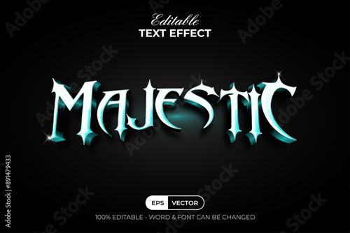 Majestic Text Effect Shiny Style. Editable Text Effect.