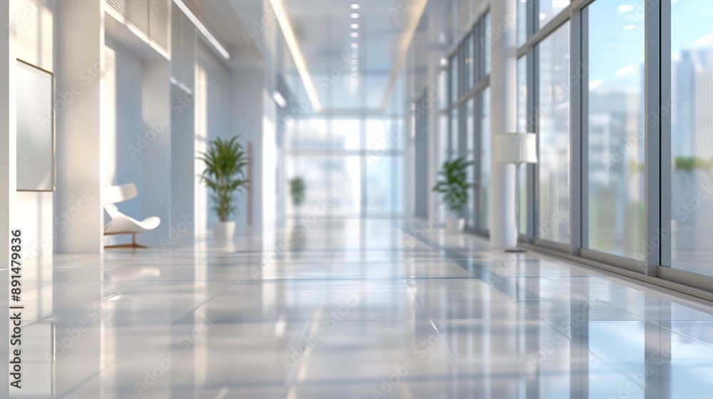 Blurred image of office building View inside the blurred background to the reception hall. Modern, luxurious white room space and the glass wall windows of the building Blurred image of office building View inside the blurred background to the reception hall. Modern, luxurious white room space and the glass wall windows of the building
