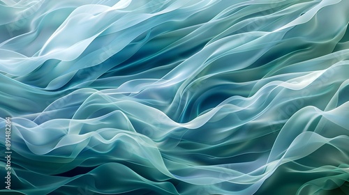 Abstract Background Featuring Dreamy Waves and Delicate Aqua Textures