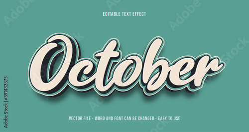 October editable text effect