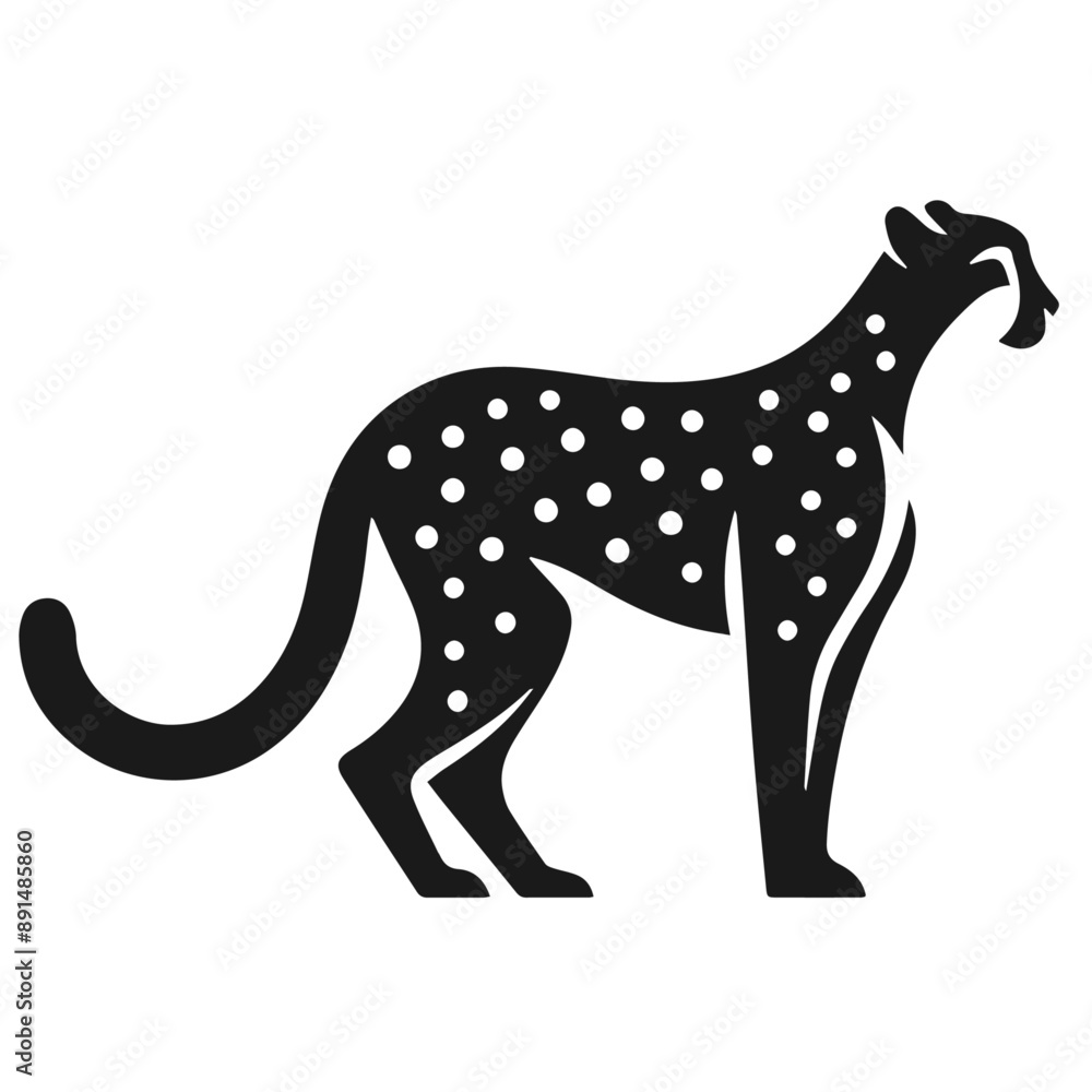 Clean Black and white Vector silhouette of a Cheetah on white background Clean Black and white Vector silhouette of a Cheetah on white background