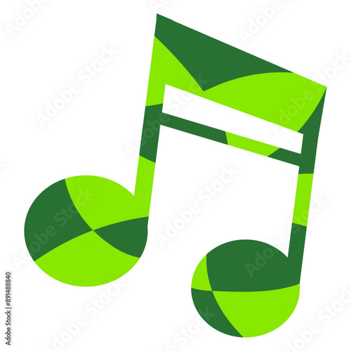 Green Music Note Pattern Harmony Sound Song Clef French Violin Treble Musical Bass Instrument Sound Love Icon Symbol Design