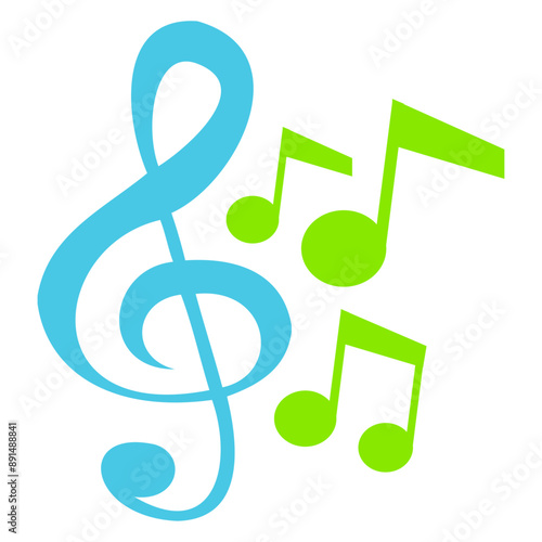 Many Music Notes Harmony Sound Song Clef French Violin Treble Musical Bass Instrument Sound Love Icon Symbol Design