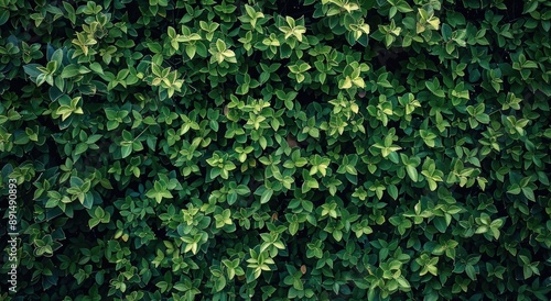 Green hedge of box tree in garden, closeup