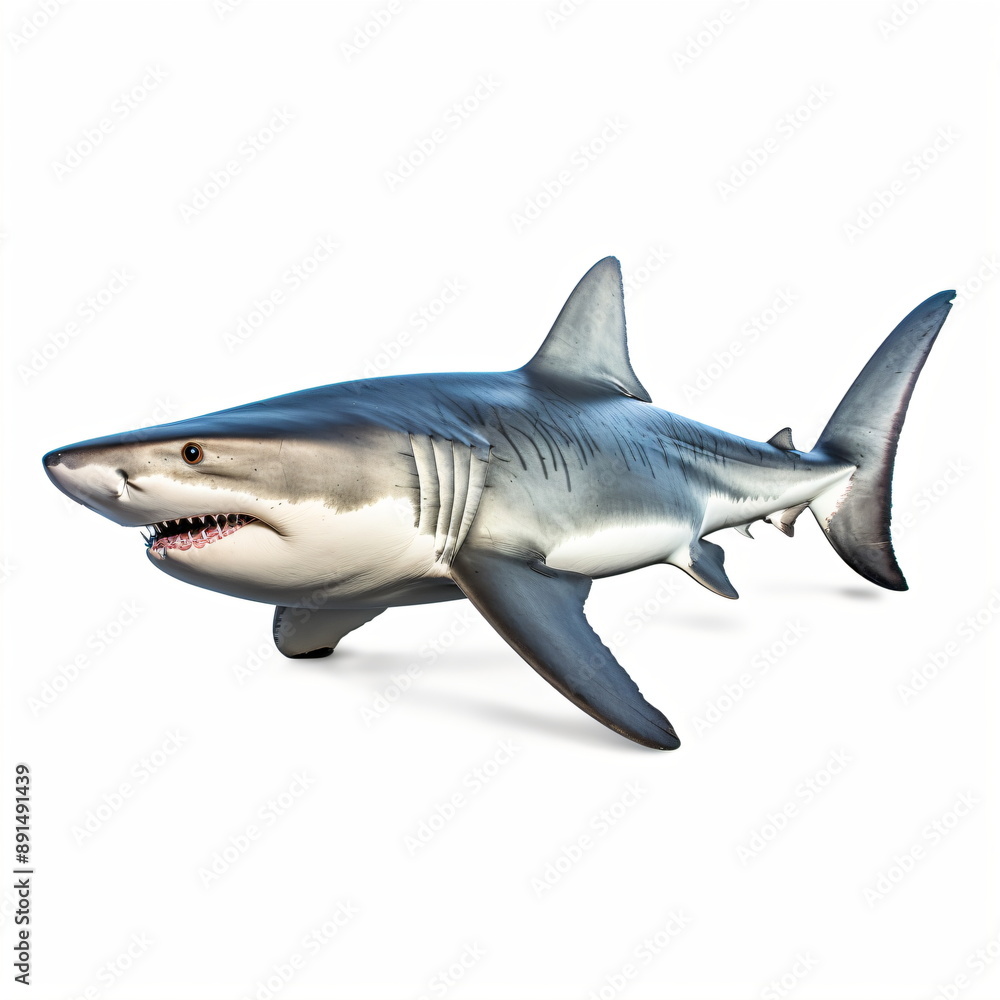 white shark on white background white shark on white background