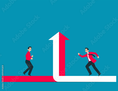 Collaboration synergy work to growth together. Partner concept