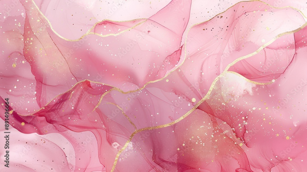 Abstract Pink and Gold Swirls Abstract Pink and Gold Swirls