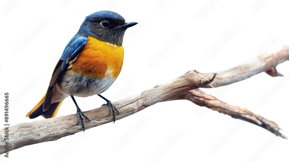 A small, brightly colored bird with blue, yellow, and red plumage A small, brightly colored bird with blue, yellow, and red plumage
