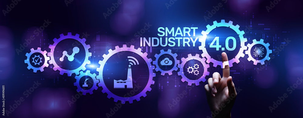 Smart industry 4.0 innovation automation manufacturing technology concept. Smart industry 4.0 innovation automation manufacturing technology concept.