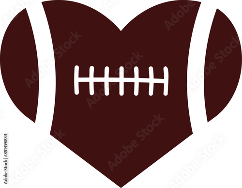 Football heart on transparent background. Vector illustration