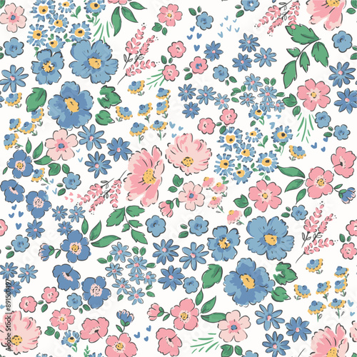 Seamless flowers pattern.Ready to print