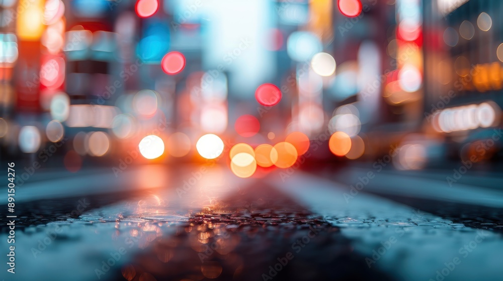 A vibrant and dynamic image of a city street at night, with the lights of buildings, vehicles, and signs creating a beautiful defocused bokeh effect, capturing urban nightlife. A vibrant and dynamic image of a city street at night, with the lights of buildings, vehicles, and signs creating a beautiful defocused bokeh effect, capturing urban nightlife.
