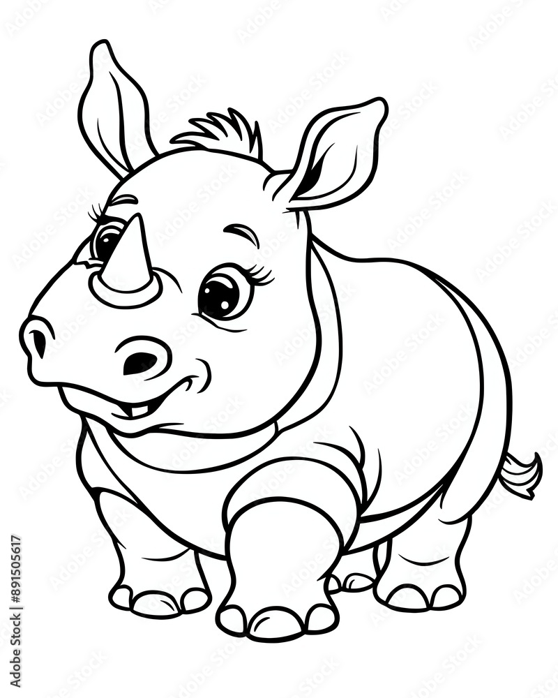 Fototapeta premium rhinoceros coloring