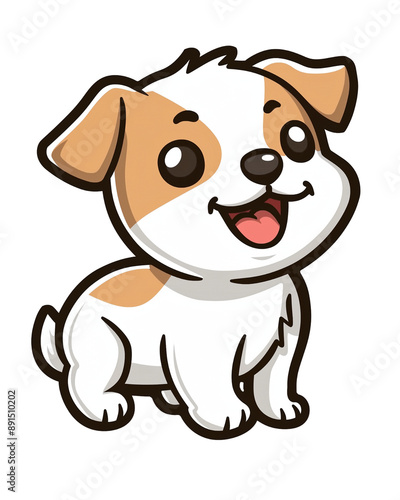 Wallpaper Mural cute puppy dog isolated on white background Torontodigital.ca
