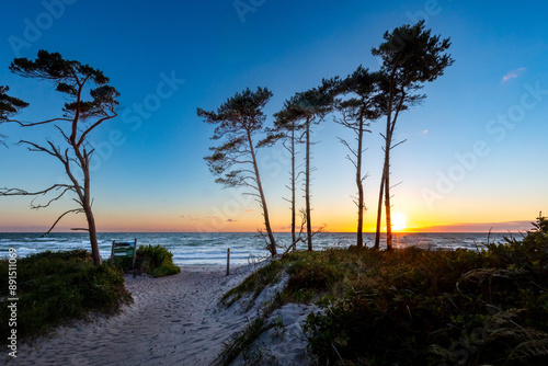 Zum Sonnenuntergang am Darsser Weststrand. photo