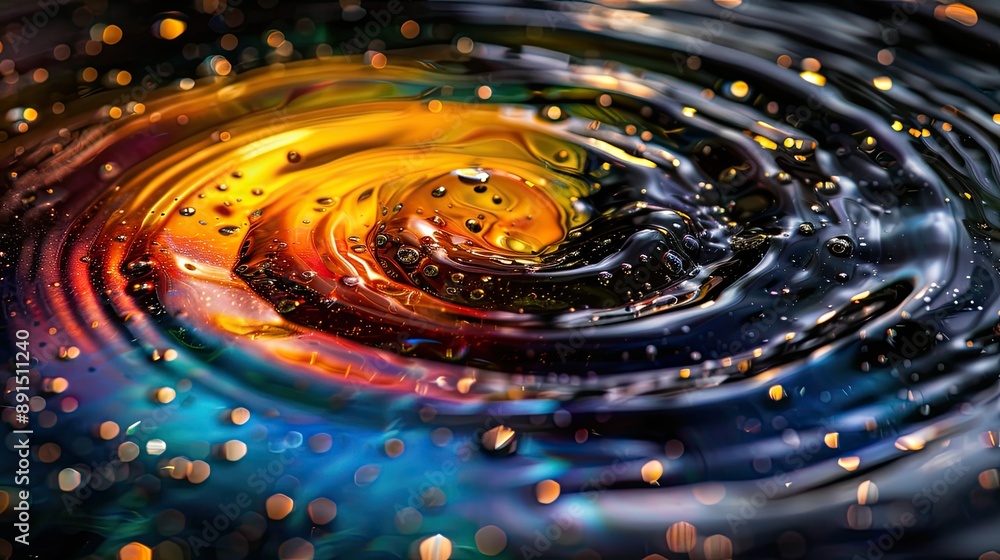 Surreal spectrum of oil swirling in water Surreal spectrum of oil swirling in water
