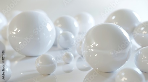 A collection of white spheres arranged in a pattern