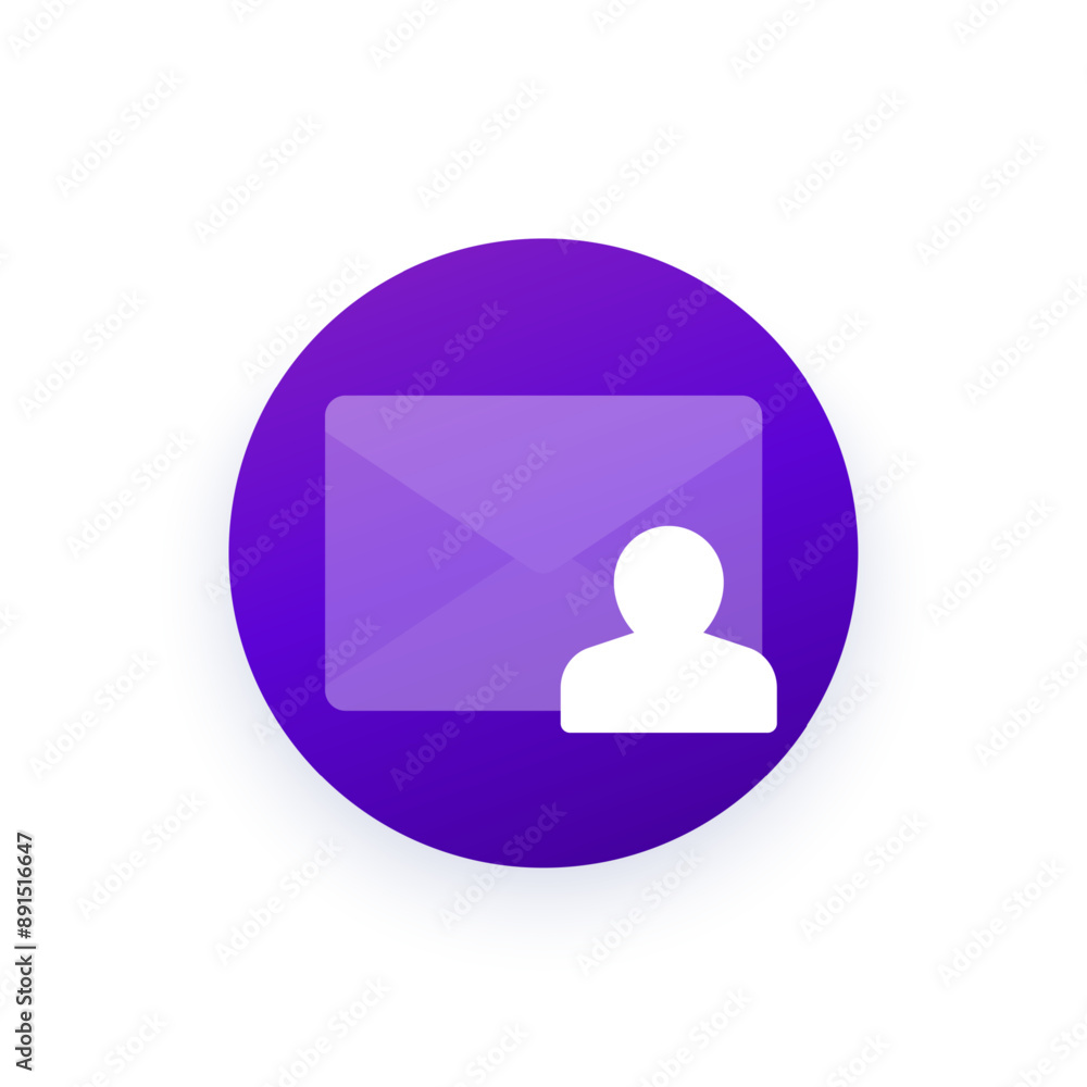 email and user round icon, vector email and user round icon, vector