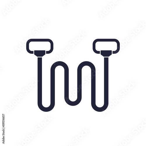 exercise band, resistance expander icon on white