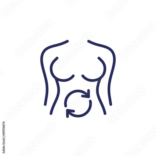 Metabolism, metabolic health line icon