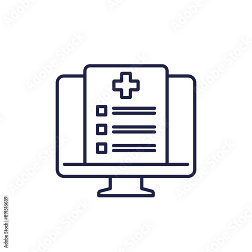 online medical test line icon, vector