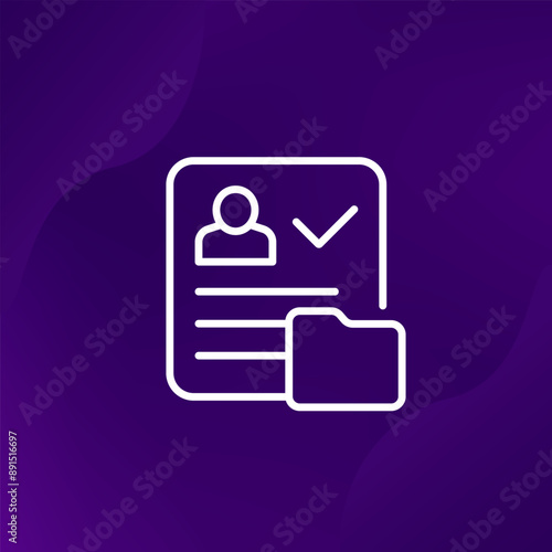 personal data line icon with a folder, vector