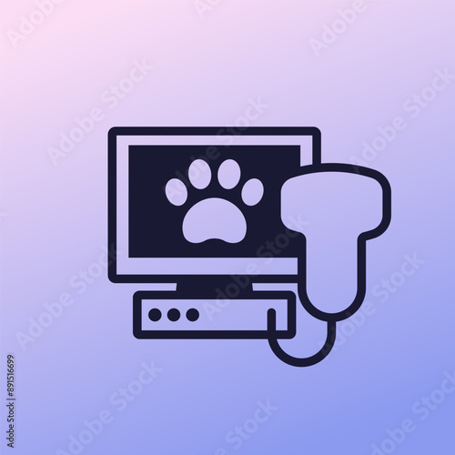 pet ultrasonography icon, ultrasound for dogs vector