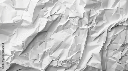 A white paper with a lot of wrinkles and creases. The paper is torn and crumpled