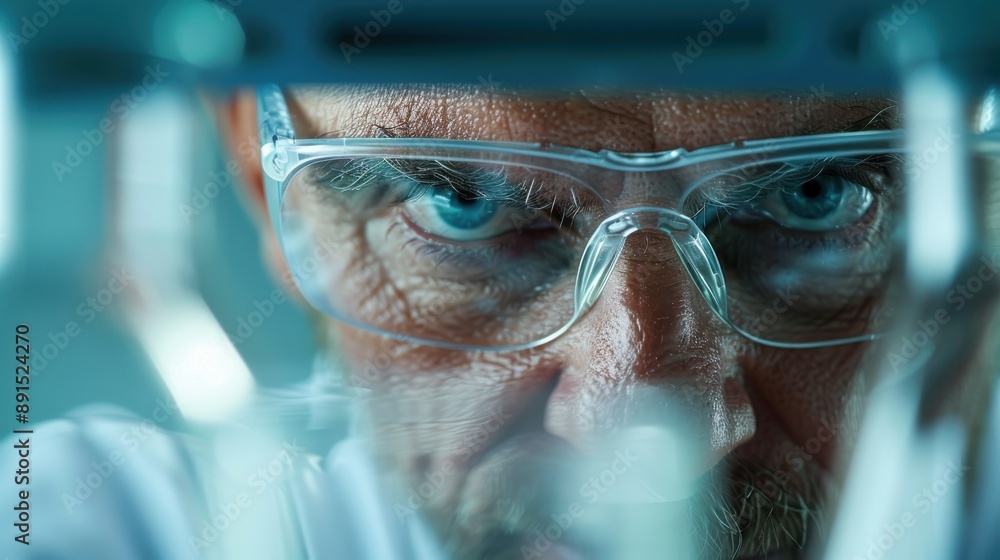 A scientist intricately working with glassware in a modern laboratory environment, showcasing focus and precision while conducting experiments with laboratory equipment. A scientist intricately working with glassware in a modern laboratory environment, showcasing focus and precision while conducting experiments with laboratory equipment.