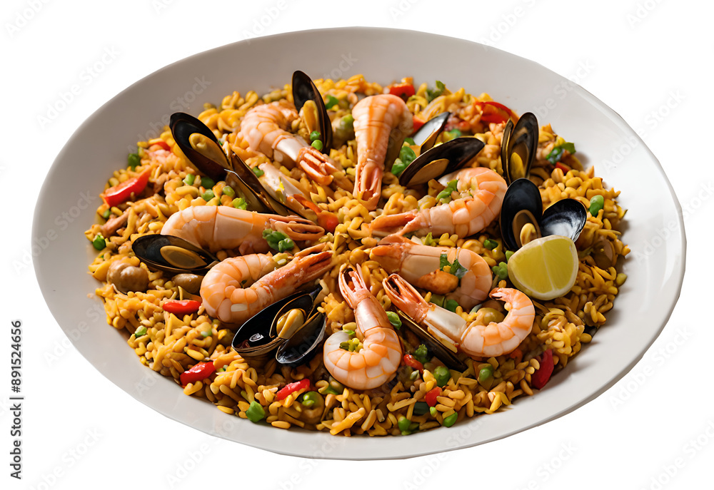Gastronomy, traditional Mediterranean dish paella Gastronomy, traditional Mediterranean dish paella