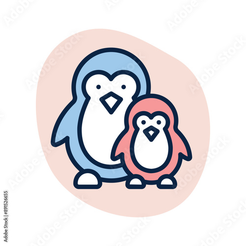 Have a look at creatively crafted father penguin icon, premium vector