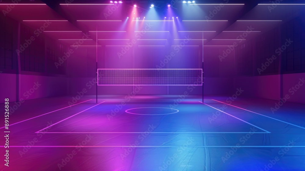 Images of a sports field with neon light Images of a sports field with neon light