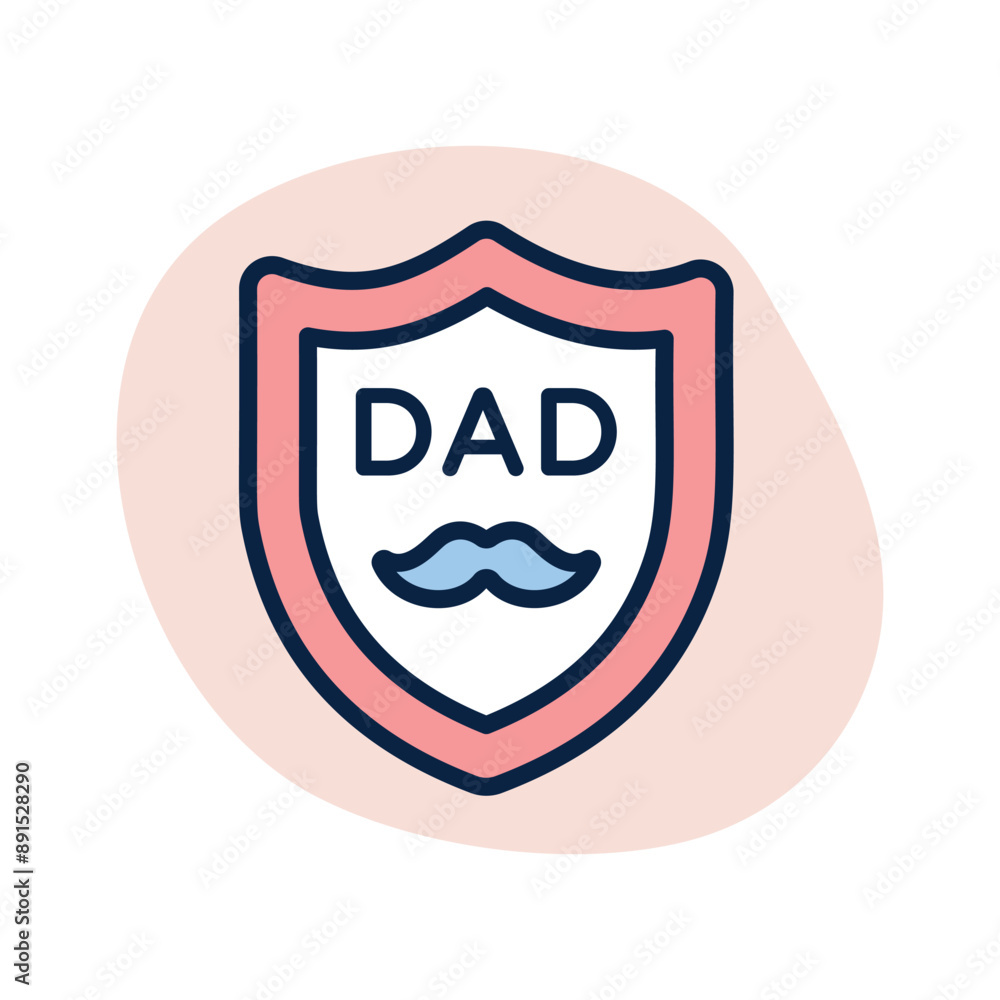 Fathers day shield icon design in editable style Fathers day shield icon design in editable style