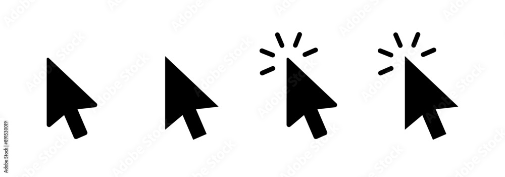 Cursor icon set. Click icons Cursor icon set. Click icons