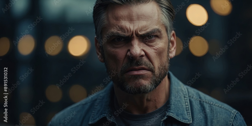 A man with a angry expression on his face. A man with a angry expression on his face.