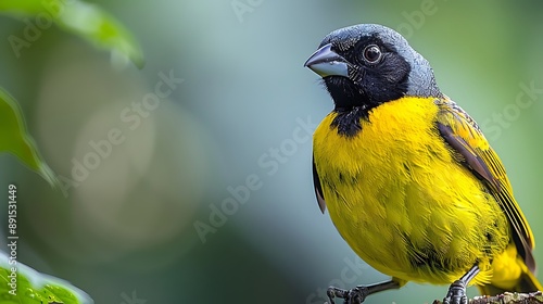 Whitewinged ShrikeTanager Lanio versicolor perched on a branch in the Amazon rainforest locally known as Pipiradeasabranca photo