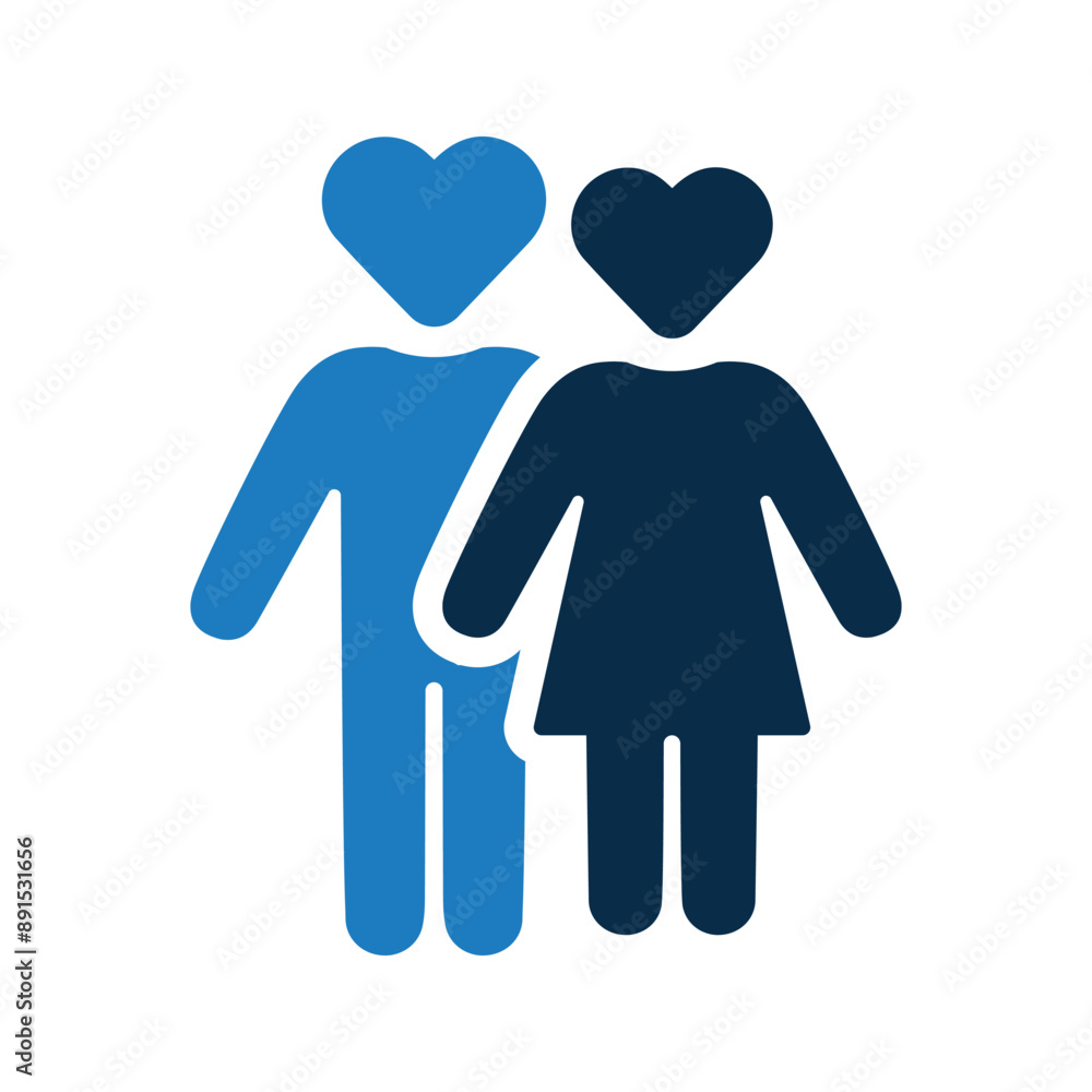Couple, heart, huge icon. Couple, heart, huge icon.