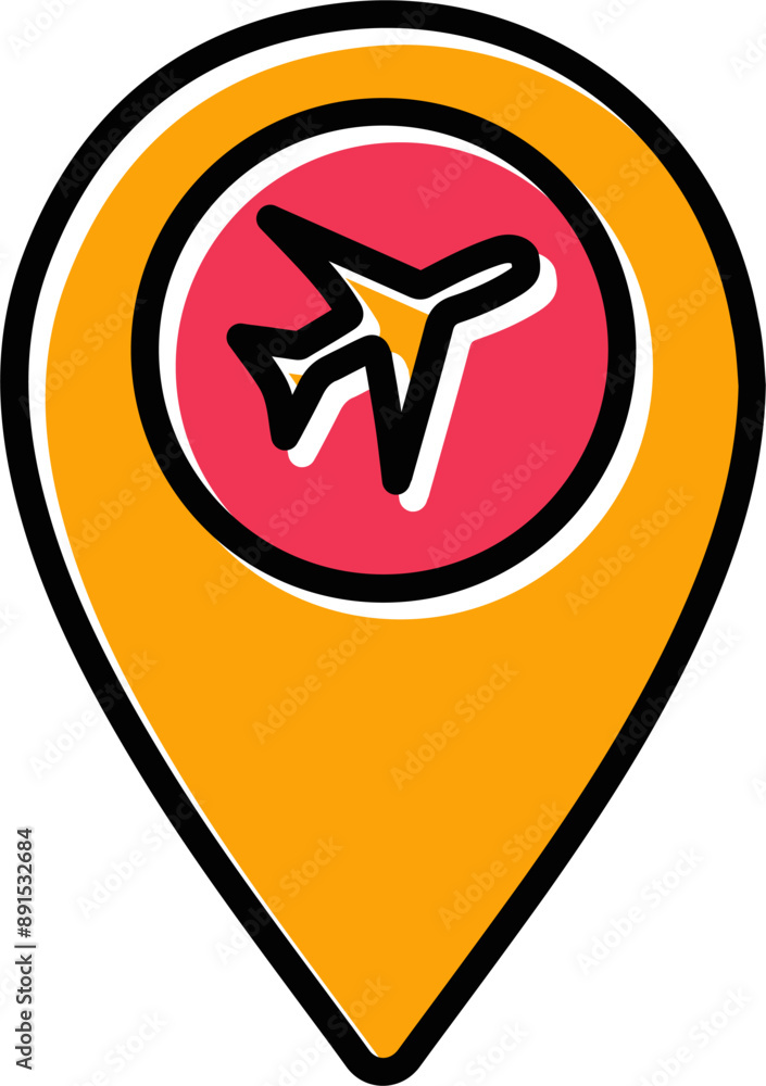 Airport Location Vector Icon Airport Location Vector Icon