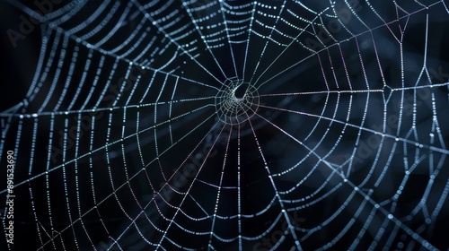 Dew-covered Spider Web - Cl...