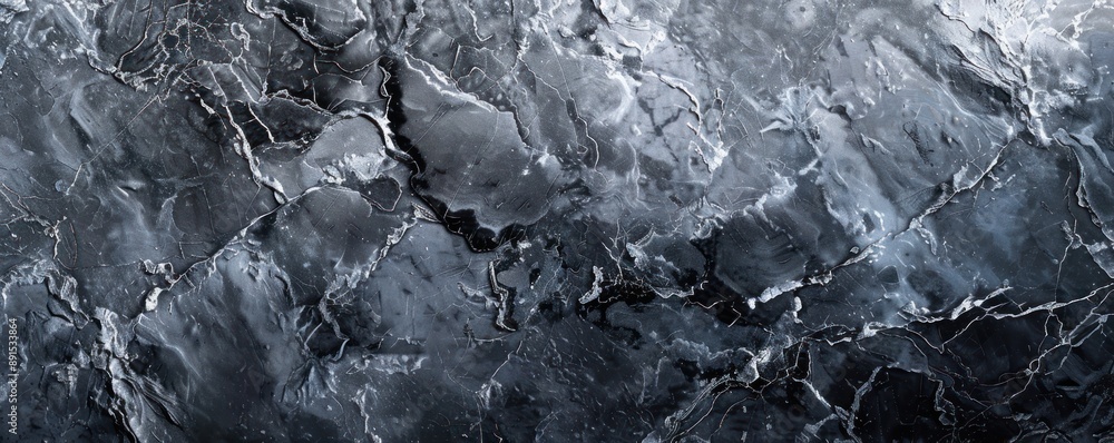 Obraz premium Dark marble texture with white veins