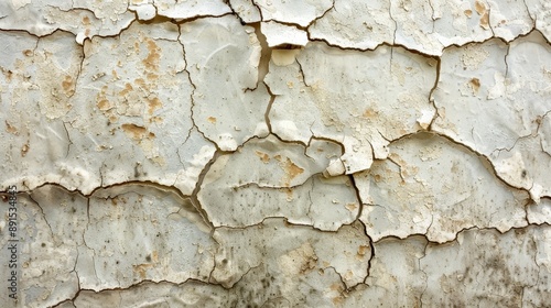 Cracked White Paint Texture - Abstract Grunge Background
